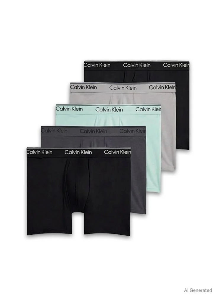 CALVIN KLEIN 5 Pack Boxer Briefs - Microfibre Stretch